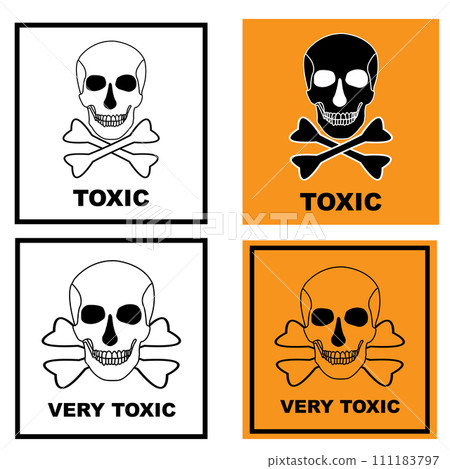Chemical danger icon Chemical danger icon 111183797