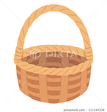 Empty wicker basket. isolated on white background basket. Empty wicker basket. isolated on white background basket. 111184336