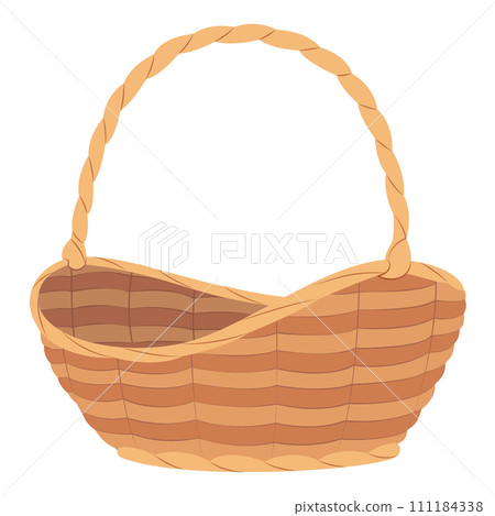 Empty wicker basket. isolated on white background basket. Empty wicker basket. isolated on white background basket. 111184338