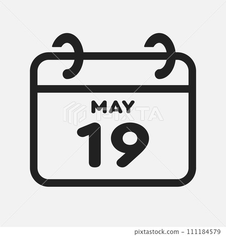 Icon page calendar day - 19 May Icon page calendar day - 19 May 111184579