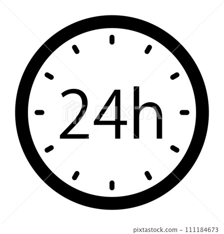 24 小時時鐘圖標 24 小時時鐘圖標 111184673