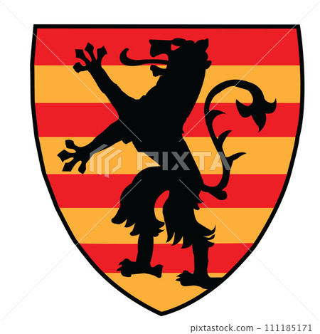 Coat of arms with black Panther attacking 111185171
