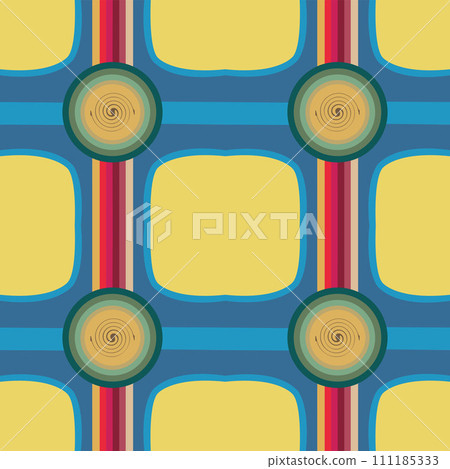 Colorful stripes intersecting in a a circle with a spiral in the middle Colorful stripes intersecting in a a circle with a spiral in the middle 111185333