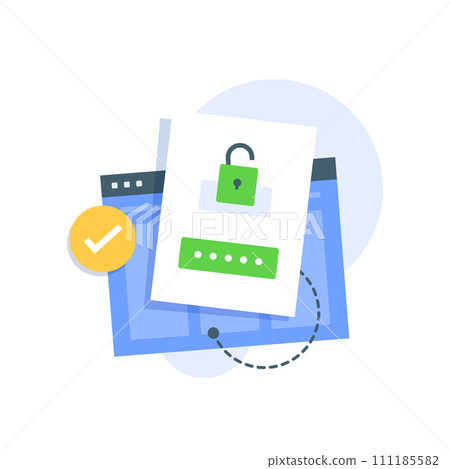 login,secure notice login verification,Login form page with lock and password. Safety verification, user authorization, web security concept 111185582