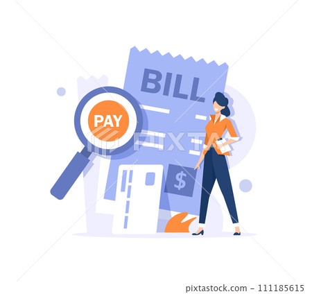 Financial management,Characters paying credit, mortgage, taxes and household invoice bills,Personal finances 111185615