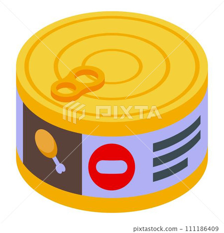 Can food pet icon. Isometric of can food pet vector icon for web design isolated on white background 111186409
