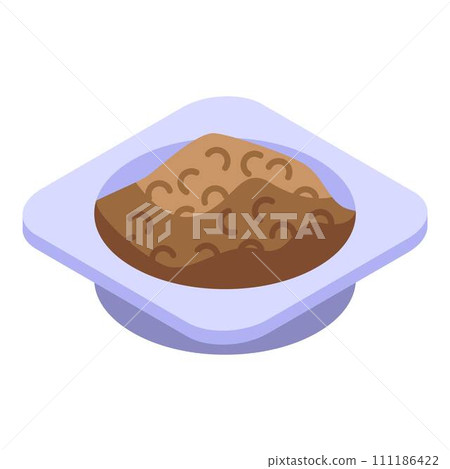 Full dog dish icon. Isometric of full dog dish vector icon for web design isolated on white background 111186422