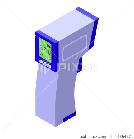 Gun shop digital thermometer icon. Isometric of gun shop digital thermometer vector icon for web design isolated on white background Gun shop digital thermometer icon. Isometric of gun shop digital thermometer vector icon for web design isolated on white background 111186437