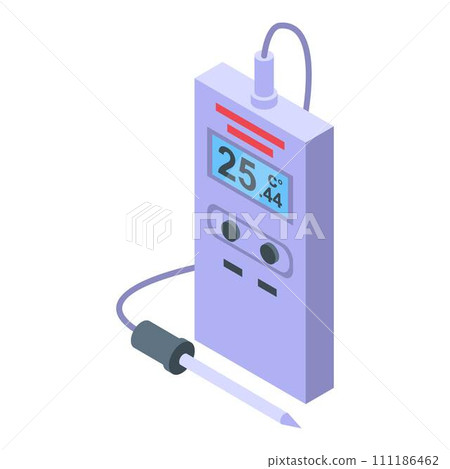 Portable digital thermometer icon. Isometric of portable digital thermometer vector icon for web design isolated on white background Portable digital thermometer icon. Isometric of portable digital thermometer vector icon for web design isolated on white background 111186462