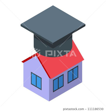 Home education icon. Isometric of home education vector icon for web design isolated on white background Home education icon. Isometric of home education vector icon for web design isolated on white background 111186530