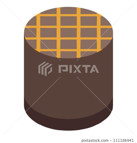 Wafle chocolate icon. Isometric of wafle chocolate vector icon for web design isolated on white background 111186941