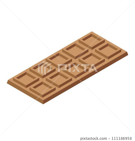 Swiss chocolate icon. Isometric of swiss chocolate vector icon for web design isolated on white background Swiss chocolate icon. Isometric of swiss chocolate vector icon for web design isolated on white background 111186958