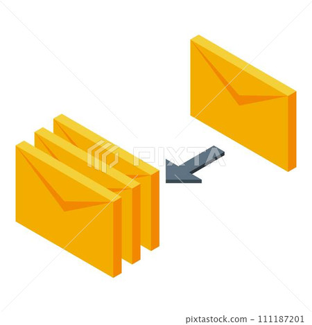 Mail send internet speed icon. Isometric of mail send internet speed vector icon for web design isolated on white background 111187201