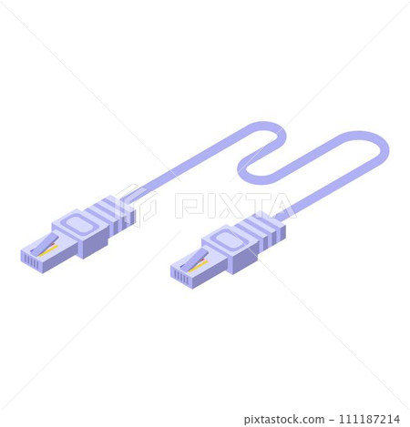 Internet lan cable icon. Isometric of internet lan cable vector icon for web design isolated on white background Internet lan cable icon. Isometric of internet lan cable vector icon for web design isolated on white background 111187214