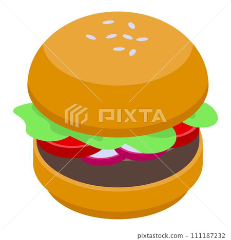 Healthy burger icon. Isometric of healthy burger vector icon for web design isolated on white background 111187232