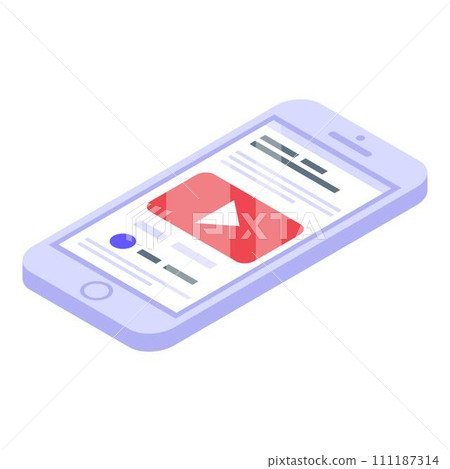 Monetization video smartphone icon. Isometric of monetization video smartphone vector icon for web design isolated on white background Monetization video smartphone icon. Isometric of monetization video smartphone vector icon for web design isolated on white background 111187314