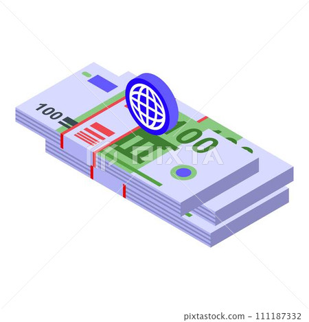 Monetization cash icon. Isometric of monetization cash vector icon for web design isolated on white background Monetization cash icon. Isometric of monetization cash vector icon for web design isolated on white background 111187332
