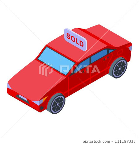 Monetization car sold icon. Isometric of monetization car sold vector icon for web design isolated on white background Monetization car sold icon. Isometric of monetization car sold vector icon for web design isolated on white background 111187335