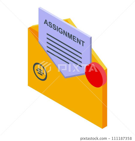 Mail assignment icon. Isometric of mail assignment vector icon for web design isolated on white background 111187358
