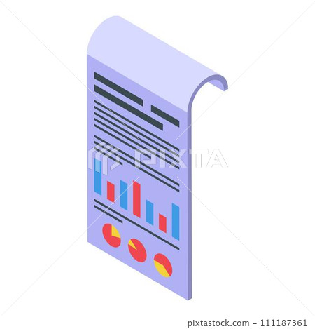 Graph chart assignment icon. Isometric of graph chart assignment vector icon for web design isolated on white background 111187361