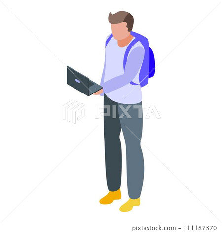 Student assignment icon. Isometric of student assignment vector icon for web design isolated on white background Student assignment icon. Isometric of student assignment vector icon for web design isolated on white background 111187370