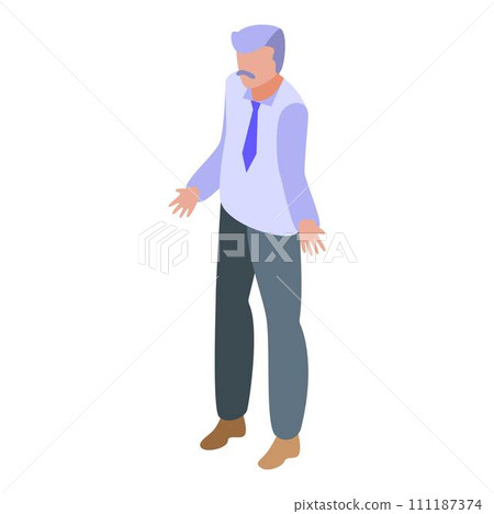 Senior man assignment icon. Isometric of senior man assignment vector icon for web design isolated on white background Senior man assignment icon. Isometric of senior man assignment vector icon for web design isolated on white background 111187374