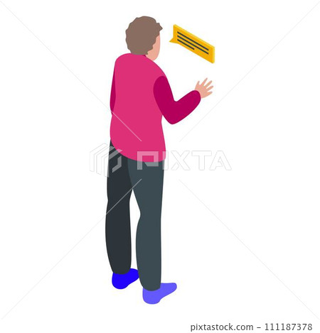Chat assignment icon. Isometric of chat assignment vector icon for web design isolated on white background Chat assignment icon. Isometric of chat assignment vector icon for web design isolated on white background 111187378