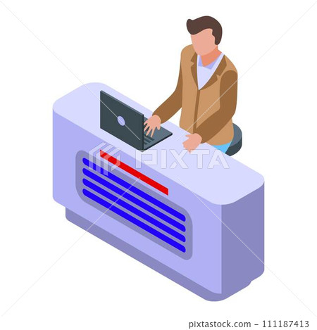 Studio reportage icon. Isometric of studio reportage vector icon for web design isolated on white background Studio reportage icon. Isometric of studio reportage vector icon for web design isolated on white background 111187413