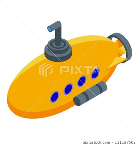 Aquatic bathyscaphe icon. Isometric of aquatic bathyscaphe vector icon for web design isolated on white background Aquatic bathyscaphe icon. Isometric of aquatic bathyscaphe vector icon for web design isolated on white background 111187502