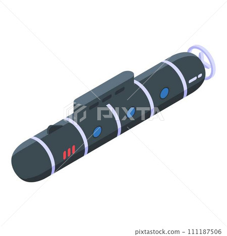 Military nuclear submarine icon. Isometric of military nuclear submarine vector icon for web design isolated on white background 111187506