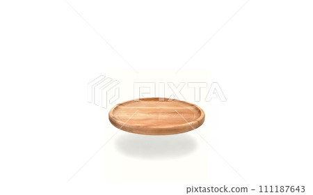 Empty round wooden plate with sides hanging on a white background with shadow. Space for branding, text or menu. Business food brand template. Layout. Cooking food. Culinary background Empty round wooden plate with sides hanging on a white background with shadow. Space for branding, text or menu. Business food brand template. Layout. Cooking food. Culinary background 111187643