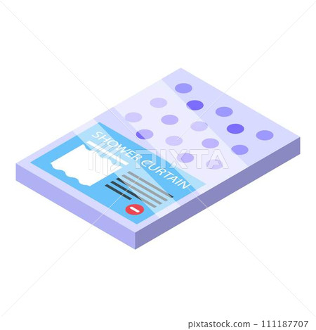 Shower curtain icon. Isometric of shower curtain vector icon for web design isolated on white background Shower curtain icon. Isometric of shower curtain vector icon for web design isolated on white background 111187707