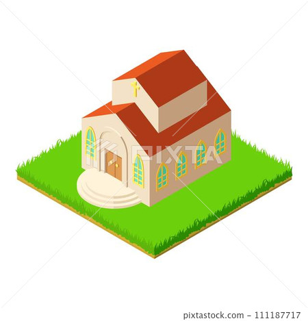 American church icon. Isometric illustration of american church vector icon for web 111187717
