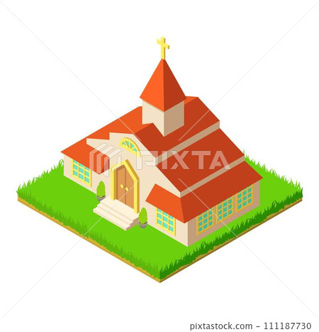 Church architecture icon. Isometric illustration of church architecture vector icon for web 111187730