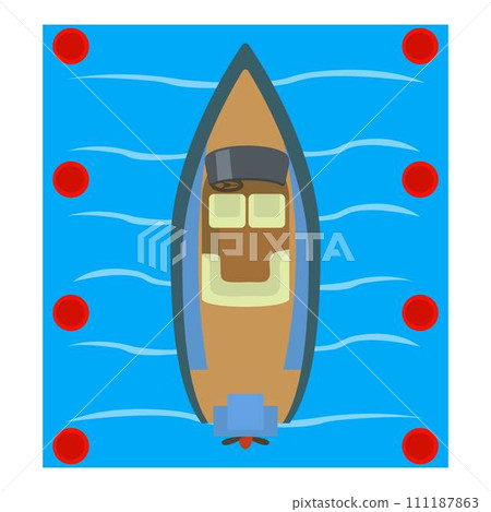 Speedboat icon. Isometric illustration of speedboat vector icon for web 111187863