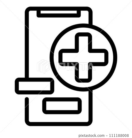 Mobile doctor service icon. Outline mobile doctor service vector icon for web design isolated on white background Mobile doctor service icon. Outline mobile doctor service vector icon for web design isolated on white background 111188008