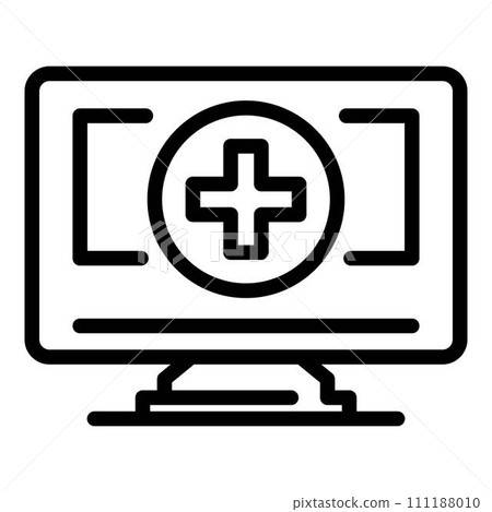 Doctor online service icon. Outline doctor online service vector icon for web design isolated on white background Doctor online service icon. Outline doctor online service vector icon for web design isolated on white background 111188010