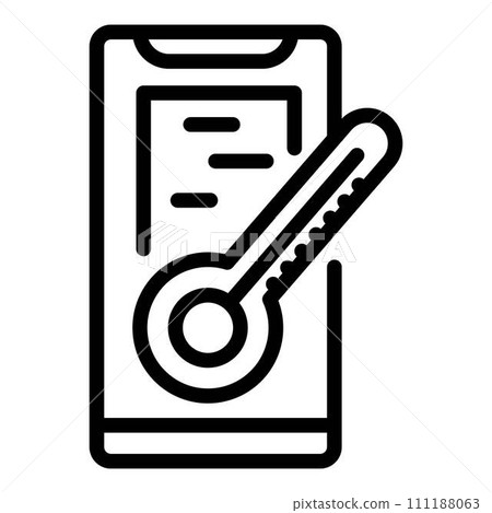 Fever phone icon. Outline fever phone vector icon for web design isolated on white background 111188063