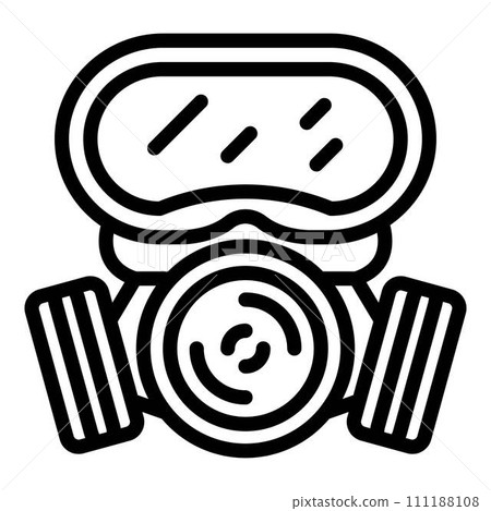 Danger gas mask icon. Outline danger gas mask vector icon for web design isolated on white background 111188108
