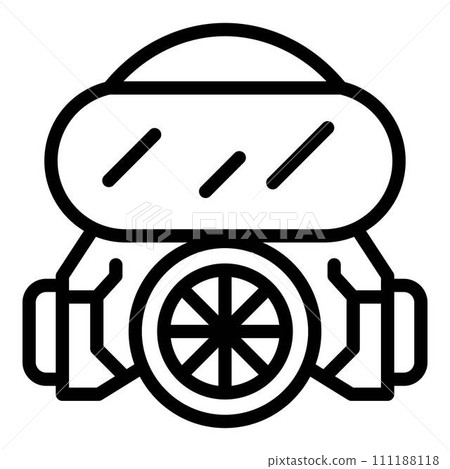 Gas mask icon. Outline gas mask vector icon for web design isolated on white background 111188118