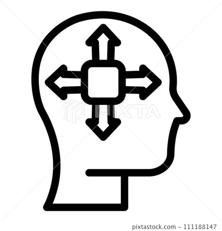 Mind opportunity icon. Outline mind opportunity vector icon for web design isolated on white background 111188147