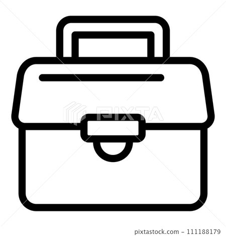 Leather briefcase icon. Outline leather briefcase vector icon for web design isolated on white background 111188179