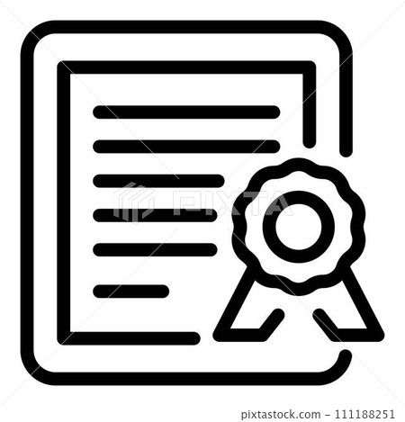 Work certificate icon. Outline work certificate vector icon for web design isolated on white background 111188251