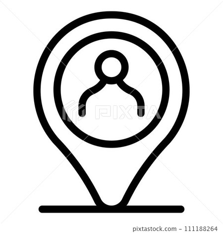 Job location icon. Outline job location vector icon for web design isolated on white background Job location icon. Outline job location vector icon for web design isolated on white background 111188264