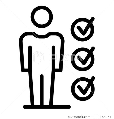 Candidate job icon. Outline candidate job vector icon for web design isolated on white background 111188265