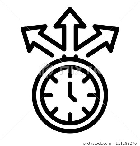 Time job search icon. Outline time job search vector icon for web design isolated on white background Time job search icon. Outline time job search vector icon for web design isolated on white background 111188270