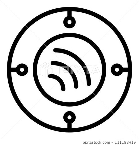 Circle wifi icon. Outline circle wifi vector icon for web design isolated on white background Circle wifi icon. Outline circle wifi vector icon for web design isolated on white background 111188419