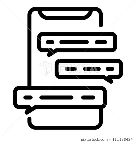 Phone online chat icon. Outline phone online chat vector icon for web design isolated on white background Phone online chat icon. Outline phone online chat vector icon for web design isolated on white background 111188424
