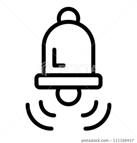 Alert bell icon. Outline alert bell vector icon for web design isolated on white background Alert bell icon. Outline alert bell vector icon for web design isolated on white background 111188437