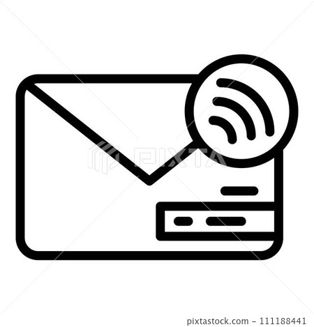 New email icon. Outline new email vector icon for web design isolated on white background 111188441